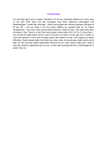 Late Marriage: Advantages and Personal Perspectives