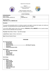 Preschool Jamboree Activity Proposal - Camarines Sur