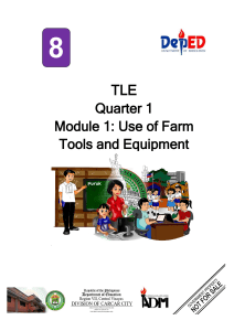 Farm Tools & Equipment Module: TLE Grade 8