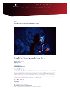 AsyncRAT & MrAnonymous Backdoor Malware Analysis Report