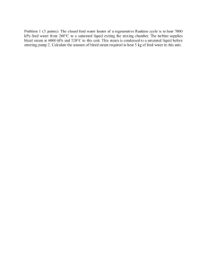 Thermodynamics Problem: Feed Water Heater Calculation