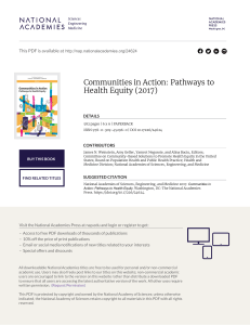 Communities in Action: Pathways to Health Equity Report