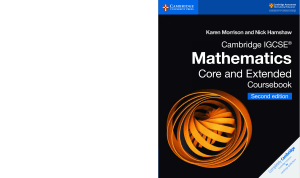Cambridge IGCSE Mathematics Coursebook (Core & Extended)