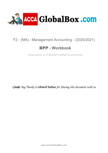 Management Accounting Workbook (ACCA F2/MA)