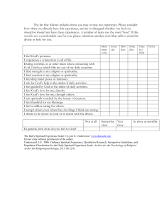 Daily Spiritual Experience Scale Questionnaire