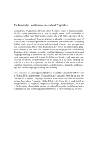 Intercultural Pragmatics Handbook