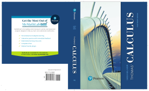 Thomas' Calculus, 14th Edition Textbook
