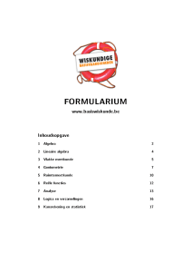 Formularium Basiswiskunde: Algebra, Meetkunde, Analyse
