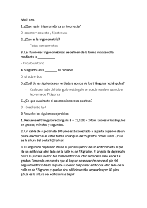 Prueba de Matemáticas: Trigonometría