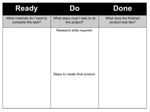 Project Checklist: Ready, Do, Done