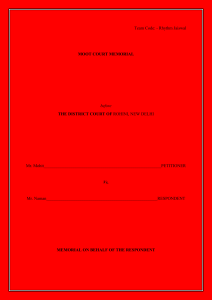 Moot Court Memorial: Contract Law Case