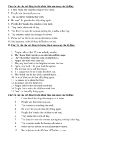 Passive Voice Transformation Exercises