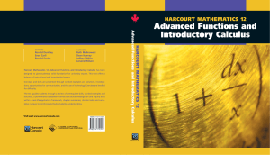 Harcourt Mathematics 12: Advanced Functions & Calculus