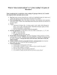 Close Reading Guide: Textual Analysis Techniques