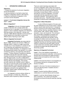 Integrated Curriculum in Social Science Education