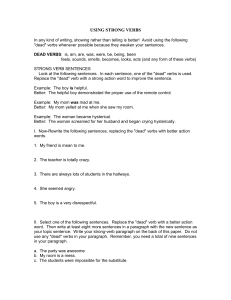 Strong Verbs Worksheet: Improve Writing Skills