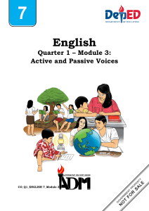 Active & Passive Voice: English Module for Grade 7