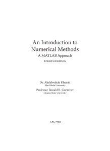 Numerical Methods with MATLAB: An Introduction, 4th Edition