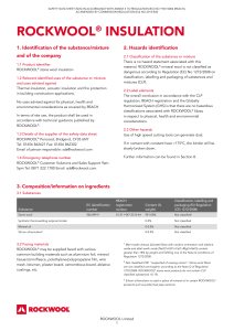 ROCKWOOL Insulation Safety Data Sheet