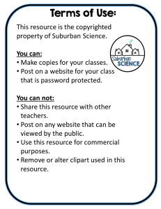 Terms of Use: Suburban Science Resource