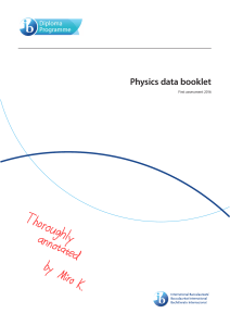 IB Physics Data Booklet: Equations & Constants