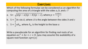 Triangle Area & Quadratic Equation Exercises