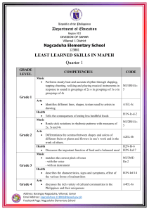 Least Learned MAPEH Skills, Grades 1-6, Quarter 1