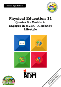 Physical Education 11 Module: MVPA & Healthy Lifestyle
