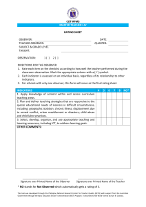 COT-RPMS Master Teacher Rating Sheet