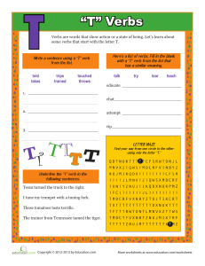 T Verbs Worksheet: Practice with Letter T Verbs