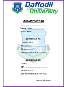 Assignment Cover Page - Daffodil International University