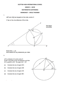 Circle Theorem Worksheet - High School Math