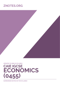 IGCSE Economics (0455) Summarized Notes