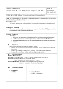 Communicable Disease Lesson Plan Grade 8
