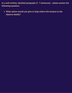 Alazova Family Tension: Advice Needed