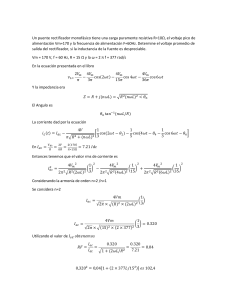 Análisis de Rectificador Monofásico: Voltaje, Corriente y Rizado