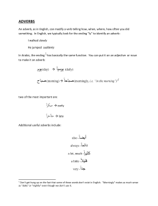 Arabic Adverbs: Formation and Usage