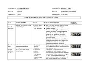 Teacher Performance Monitoring Form: English, Research Skills