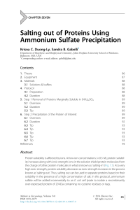 Protein Purification by Ammonium Sulfate Precipitation