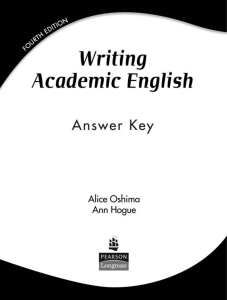 Writing Academic English Answer Key