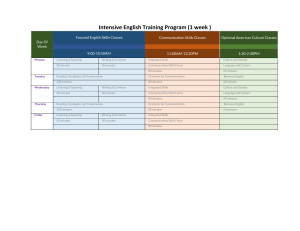 Intensive English Training Program Schedule
