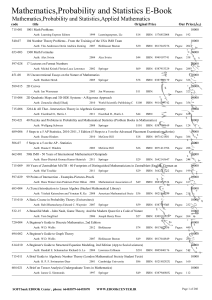 Mathematics, Probability & Statistics E-Books Listing