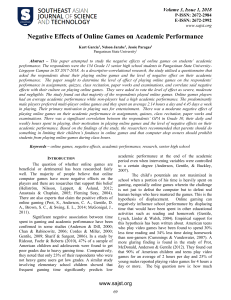 Online Games' Negative Impact on Academic Performance