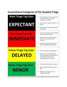 Pre-Hospital Triage Guidelines: Color-Coded System