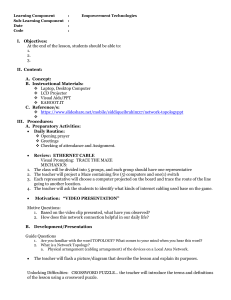 Network Topologies Lesson Plan: Empowerment Technologies