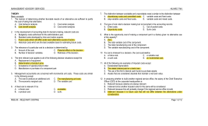 Relevant Costing Exam Questions - Management Advisory