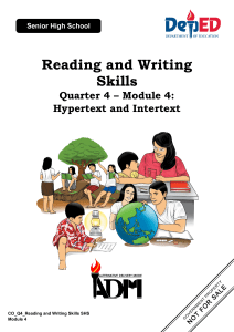 Hypertext & Intertext: Reading & Writing Skills Module