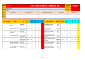 Boya İşleri Risk Değerlendirme Tablosu