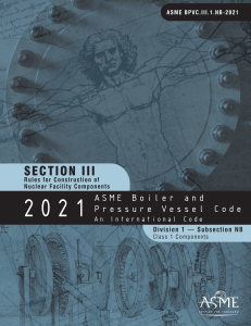 ASME Nuclear Facility Components Code 2021