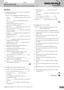 English Intermediate End-of-Course Test